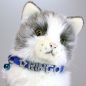 Preview: Katzendehnhalsband 30 cm Dunkelblau für 14 mm Strass, ohne Buchstaben/Motive